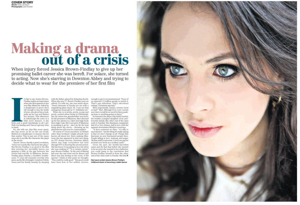 Actor Jessica Brown-Findlay of Downton Abbey promoting Edinburgh Film Festival.